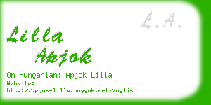 lilla apjok business card